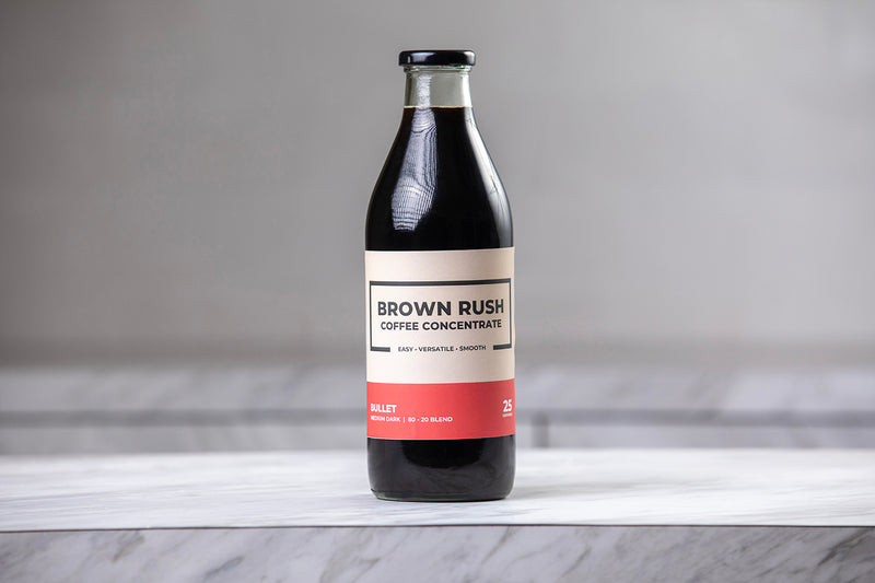 Brown Rush Coffee - Bullet, 1000ml | 80-20 Blend Medium Dark Roast| Cold brew Concentrate