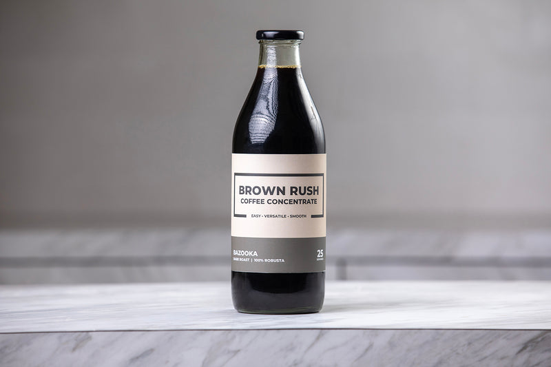 Brown Rush Coffee - Bazooka, 1000 ml, Dark Roast 100% Robusta | Cold brew Concentrate,