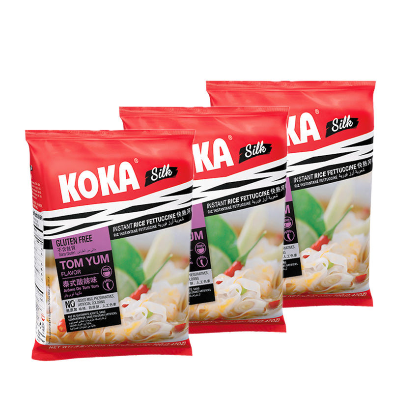 Koka Silk Gluten Free Rice Fettuccine-Tom Yum Flavour (70g x Pack of 3)